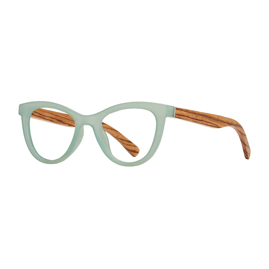 Sunny Reader- Milky Aqua & Zebra Wood