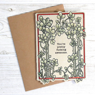 You're Pretty Fucking Awesome - Vintage Style Card