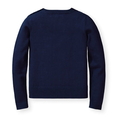 Navy Cable Front Sweater