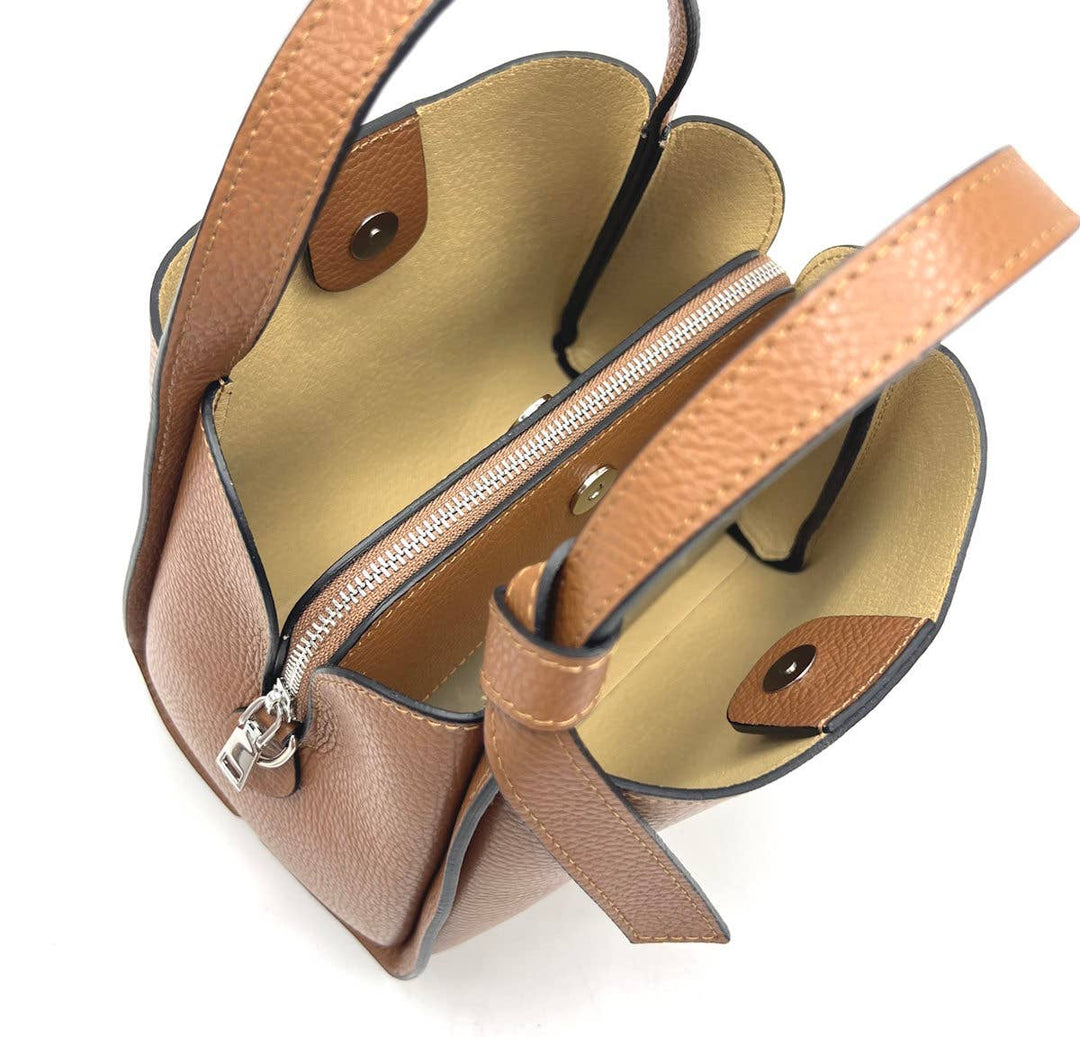 Leather Mini Tote with Ribbon