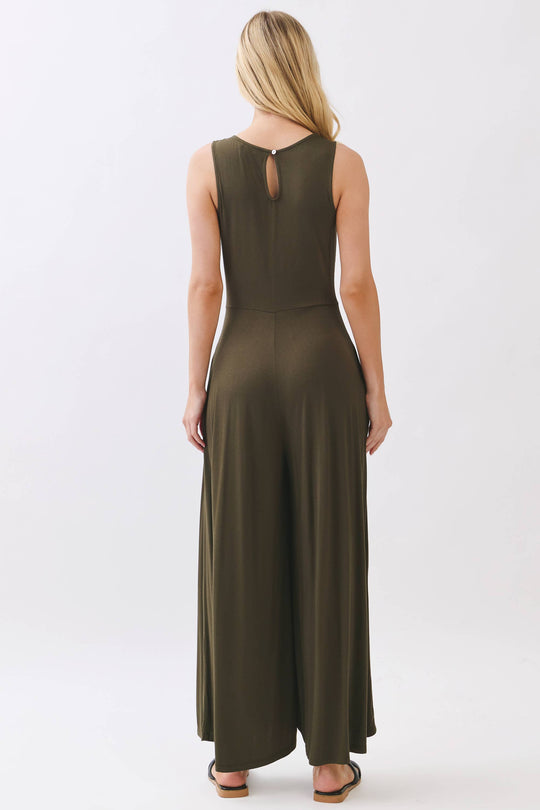 Front Twist Sleeveless Wide Leg Jumpsuit