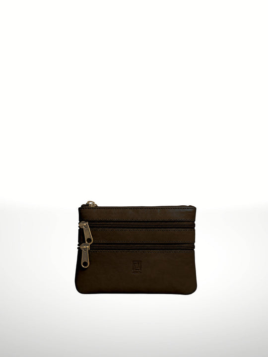Italian Leather Double Zipper Wallet