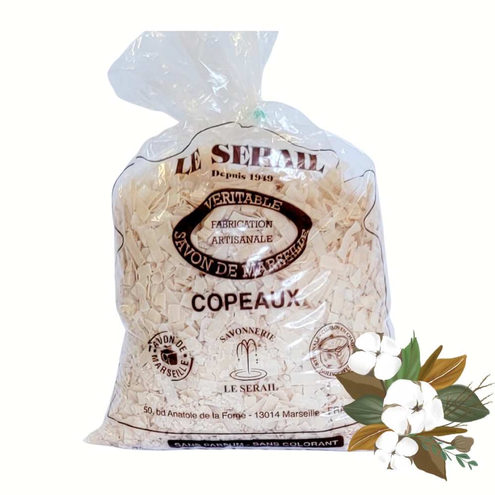 Au Savon de Marseille Marseille soap Flakes 1kg - Scented - Le Serail: 1kg / Cotton Flowers - Simple Good