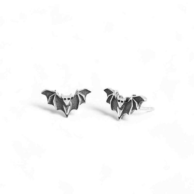 Sterling Silver Bat Post Earrings 6x10mm
