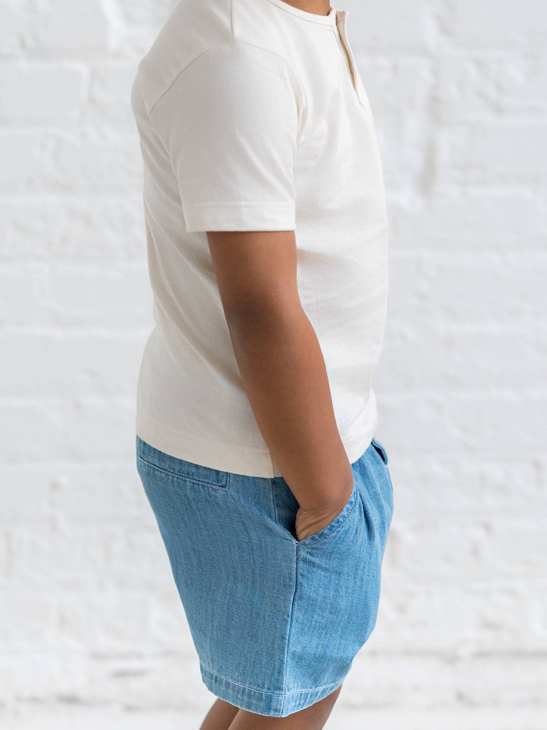Organic Luke Chambray Shorts for Infants