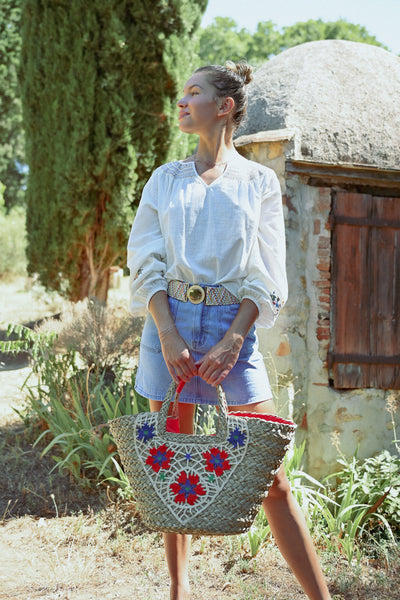 Fun Colorful Woven Beach Bag