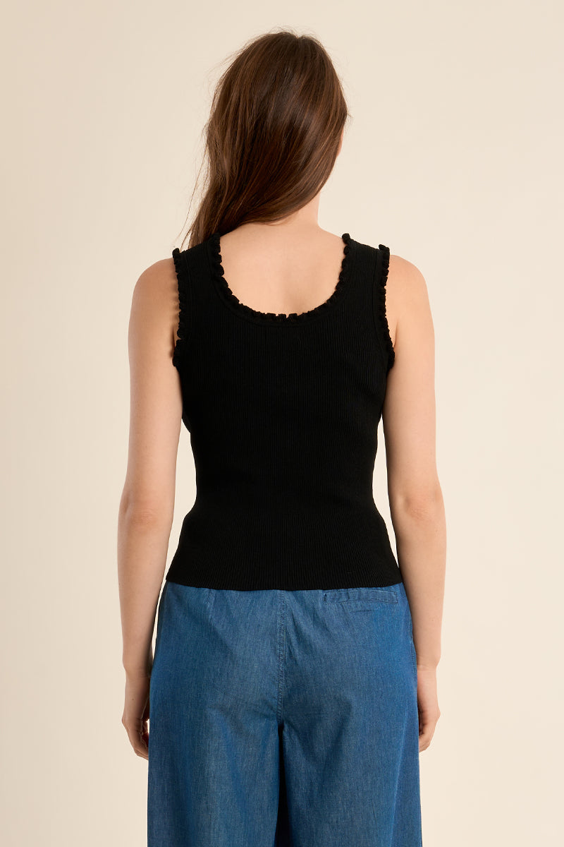 Sweater Tank with Scalloped Detail