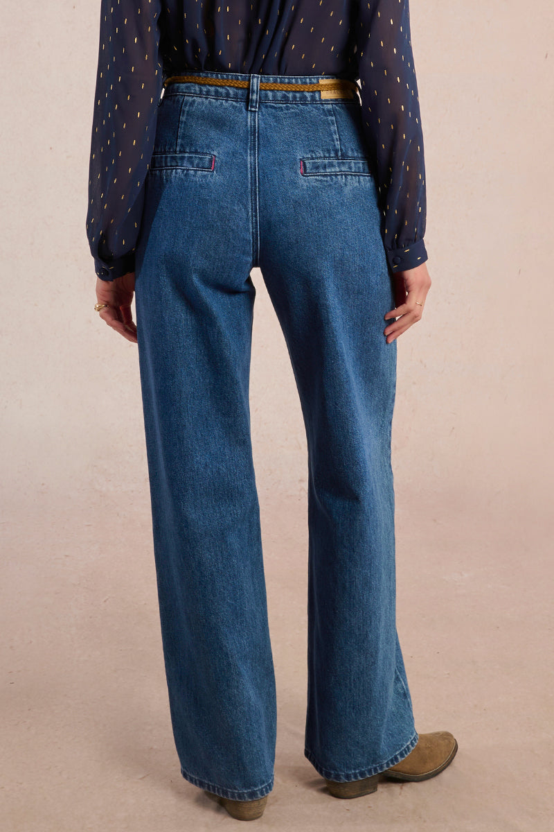 Dark Wash Wide-Leg Jeans