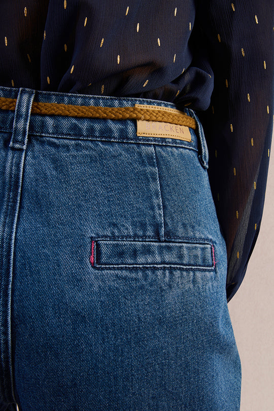 Dark Wash Wide-Leg Jeans