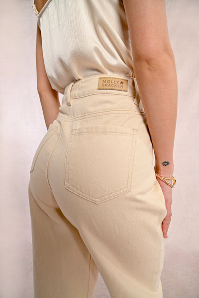 Cream High Waisted Jeans