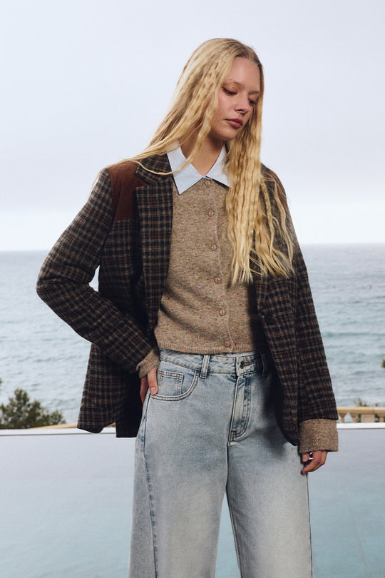 Camel Knit Button Down Cardigan