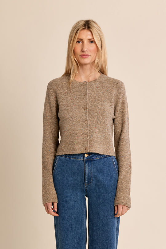 Camel Knit Button Down Cardigan