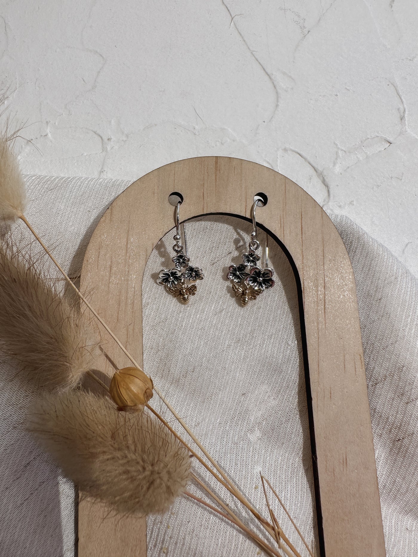 Nina Designs Cherry Blossom + Bee Dangle Earrings - Simple Good