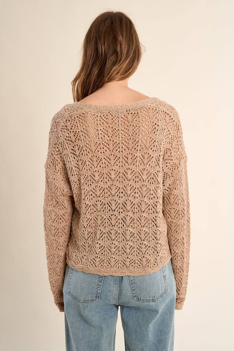 Beige Knit Cardigan