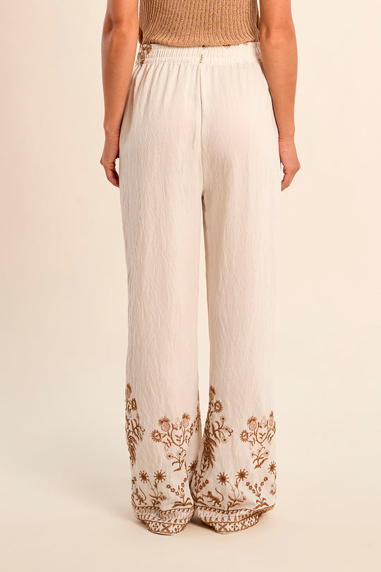 Summer Lightweight Floral Accent Pant