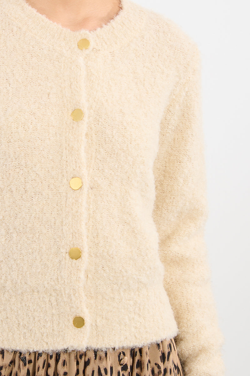 Cream Button Down Cardigan