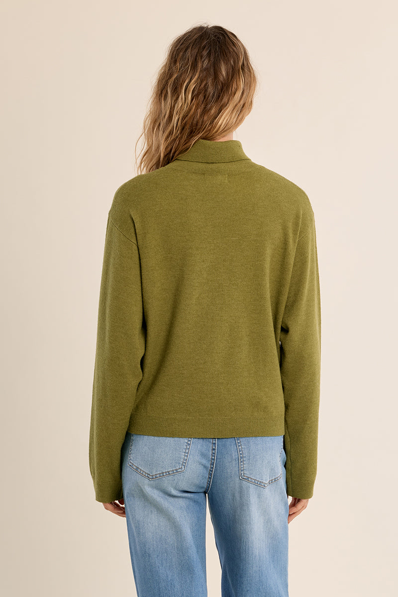 Olive Green Turtleneck Sweater