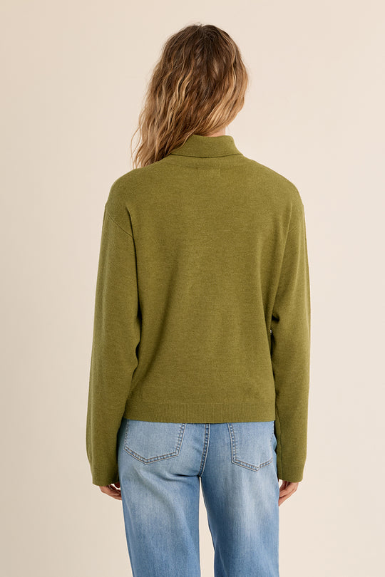 Olive Green Turtleneck Sweater