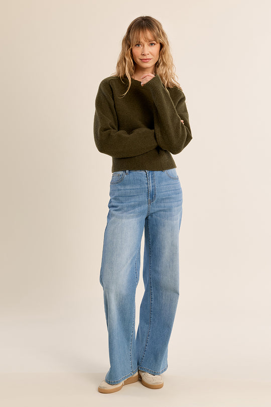 Khaki Crew Neck Sweater