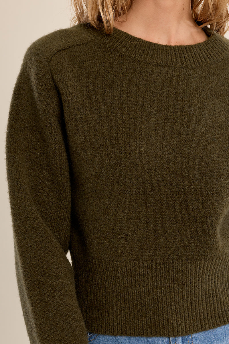 Khaki Crew Neck Sweater
