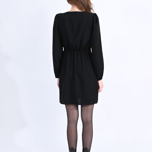 Molly Bracken Black Dress with Criss Cross Neck Detail - Simple Good