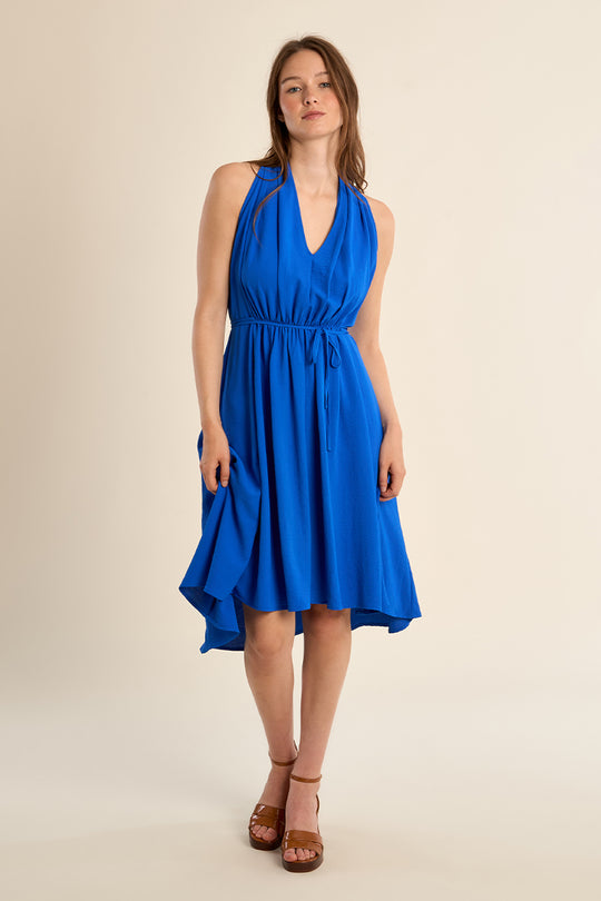Cobalt Blue Halter Knee Length Dress M