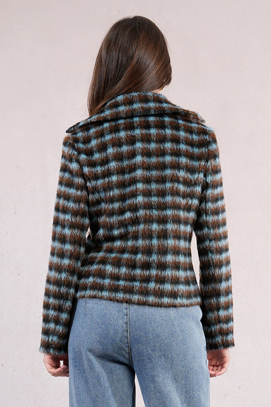 Brown + Blue Brushed Jacket
