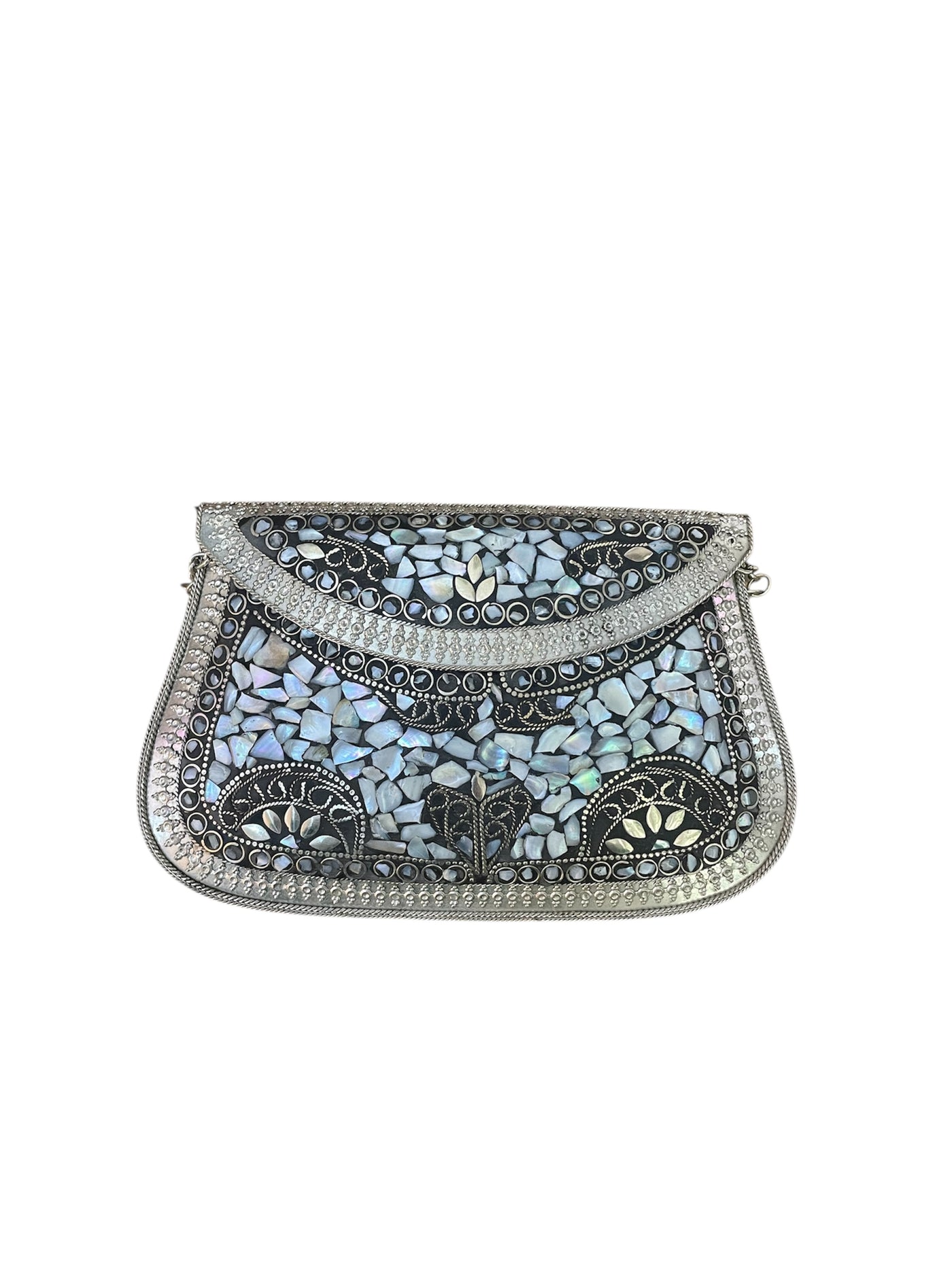 Tear Drop Mosaic Metal Purse