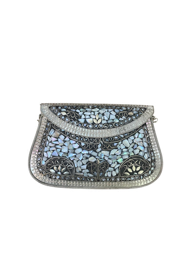 Tear Drop Mosaic Metal Purse