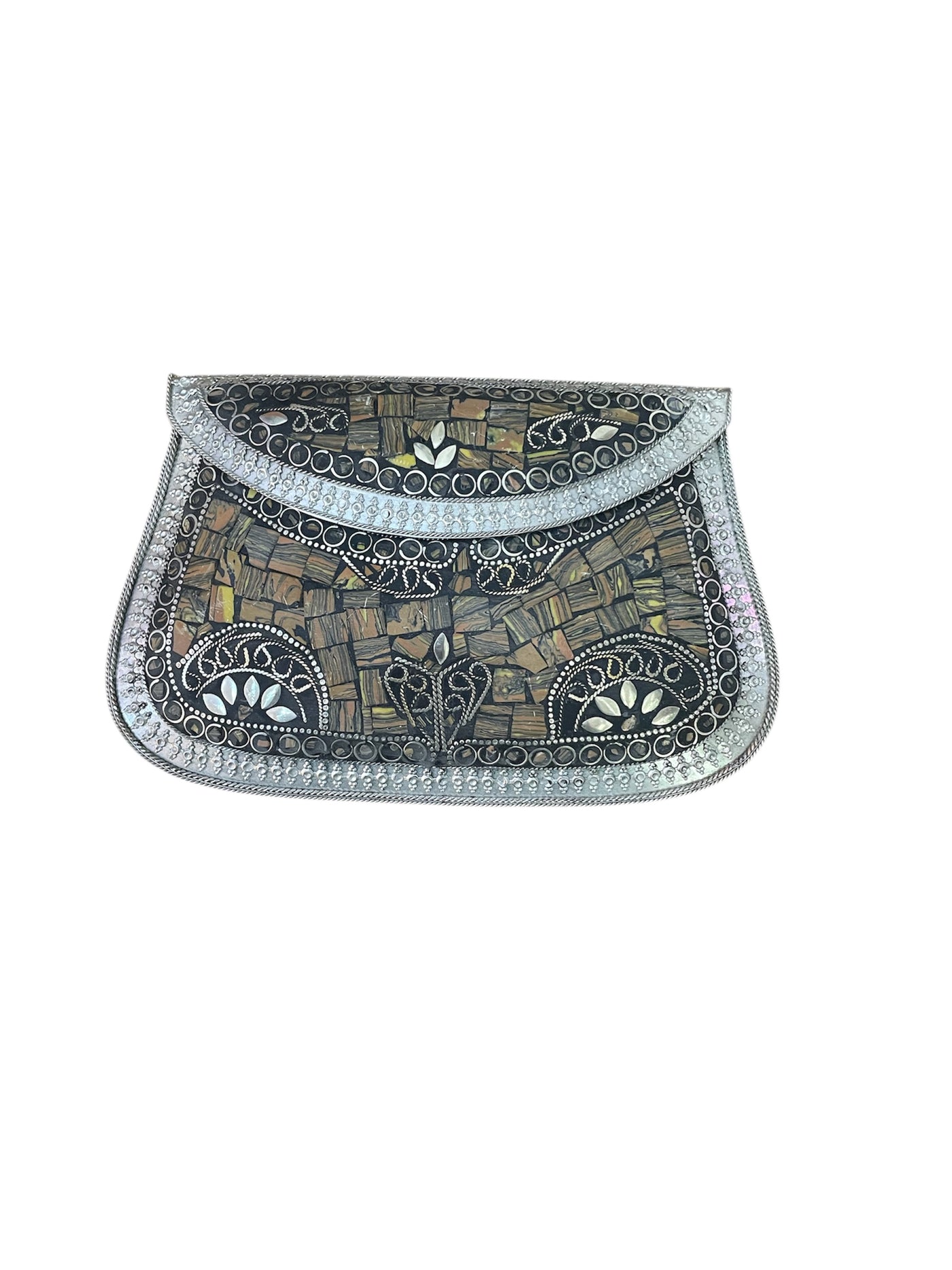 Tear Drop Mosaic Metal Purse