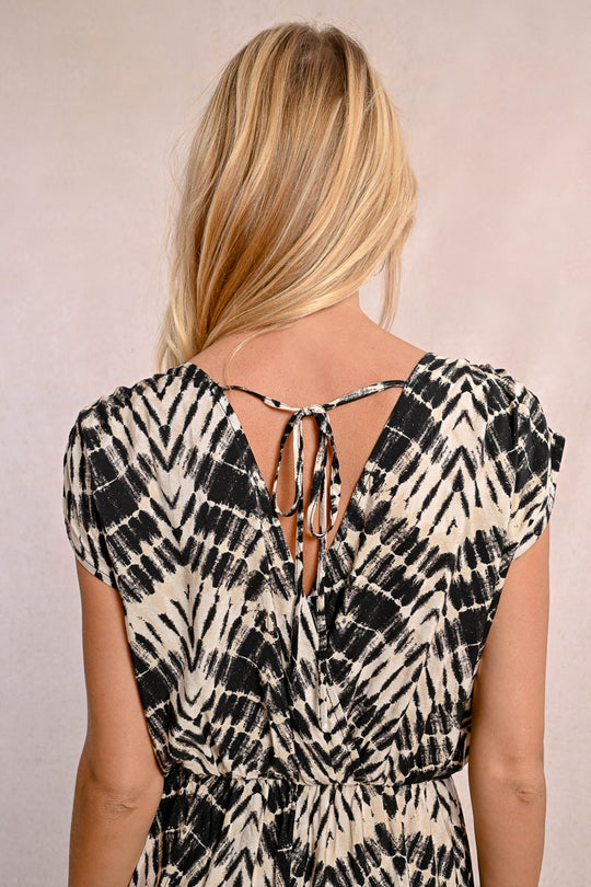 Beige and Black Jumpsuit