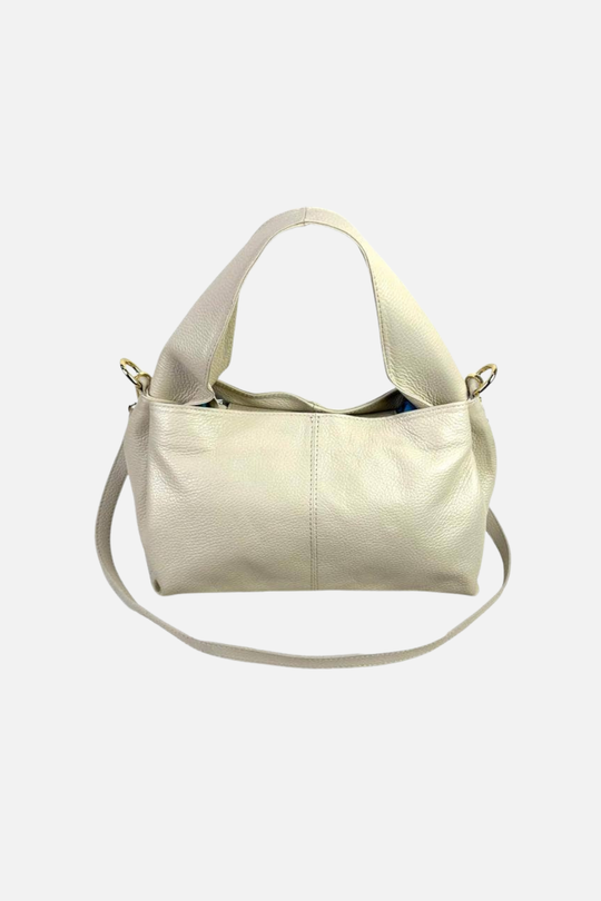 Italian Leather Handbag with Thick Short Handle