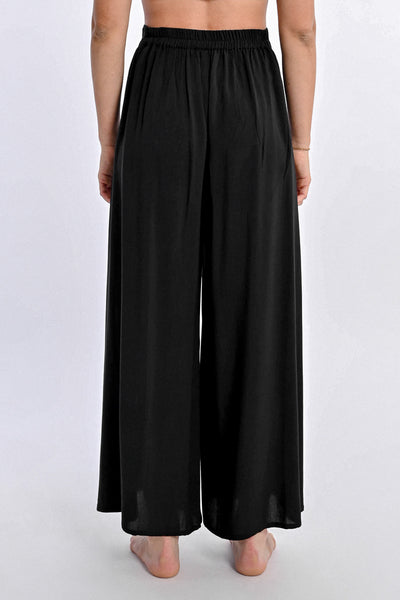 Split Hem Tie Waist Flowy Pant