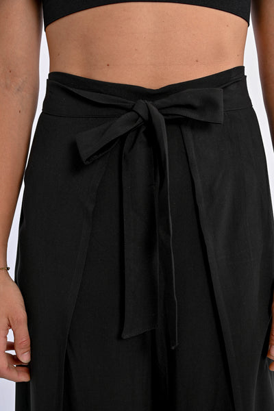 Split Hem Tie Waist Flowy Pant