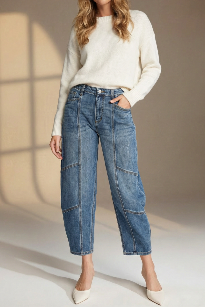 High Rise Relaxed Barrel Jeans
