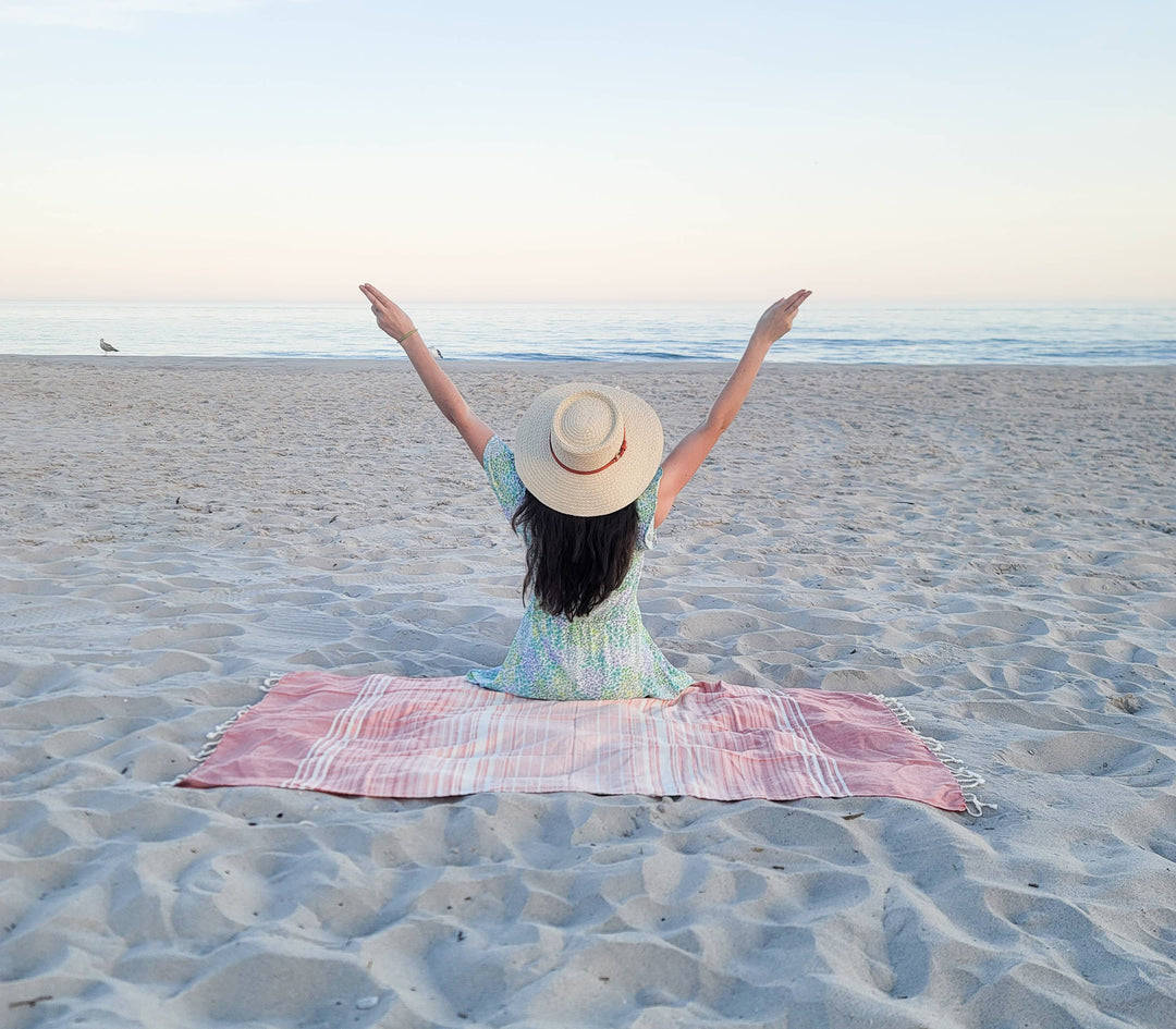 Tegula Turkish Towel | Sand Free Beach Towel |Jacquard Woven
