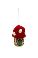 Felt Mushroom House Ornament