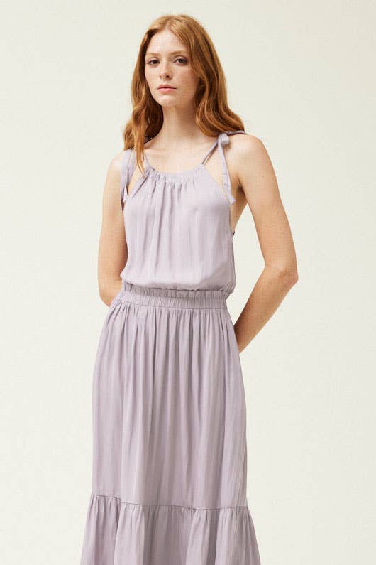 Grade & Gather 60980PP - SIDE HALTER MIDI DRESS - Simple Good