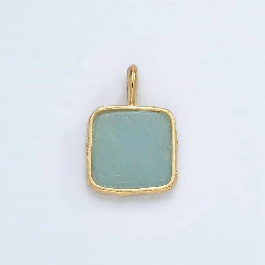 24K Gold Filled Square Natural Gemstone Necklace