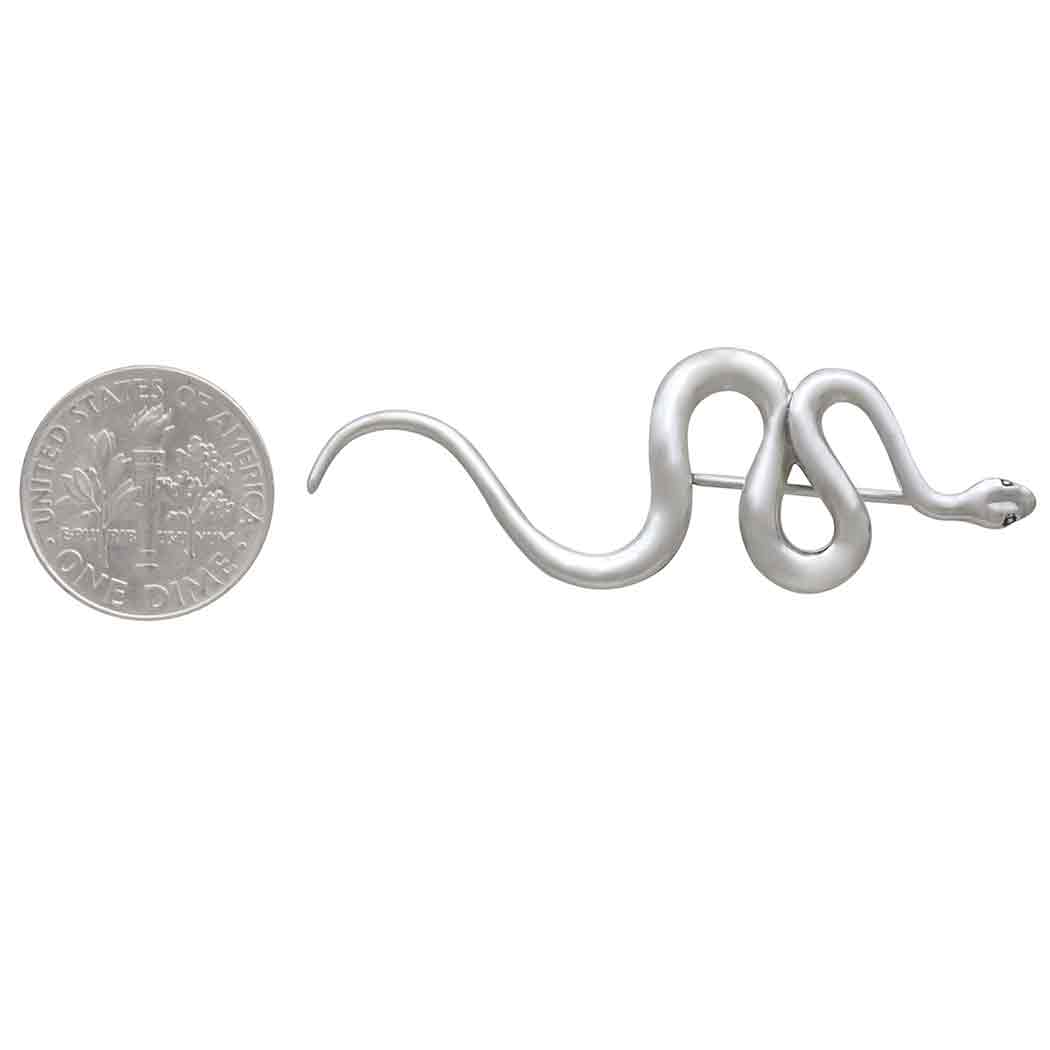 Nina Designs Sterling Silver Snake Brooch - Simple Good