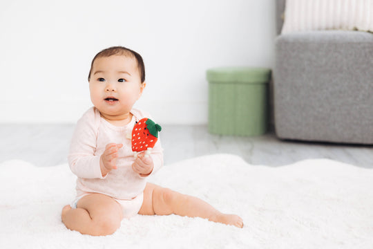 Strawberry Crinkle Baby Teether