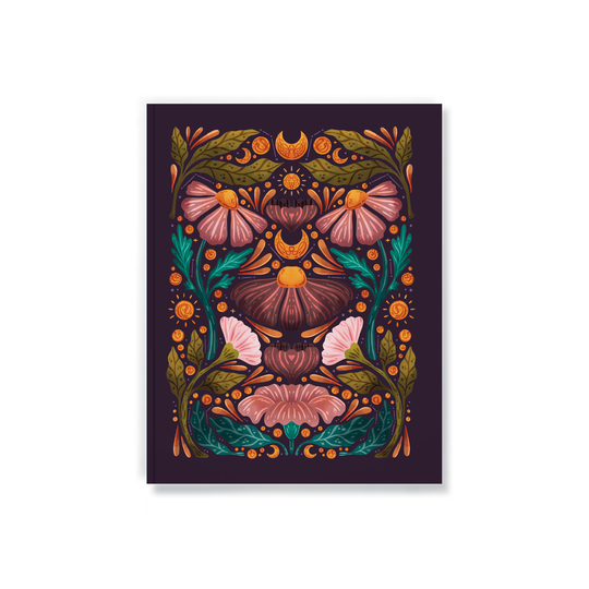 Midnight Blooms Medium Layflat Notebook