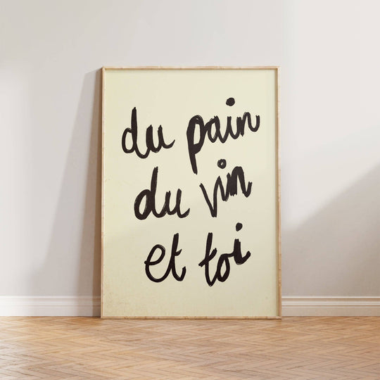 Du Pain Du Vin And You Handwritten Print