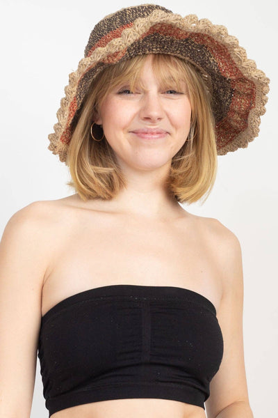 Striped Hemp Hat w/ Wire Brim