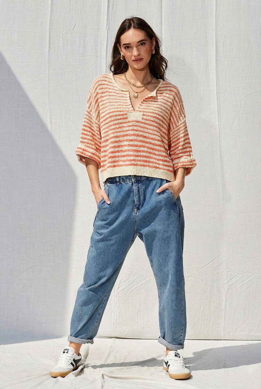 Lightweight Striped Slouchy Sweater