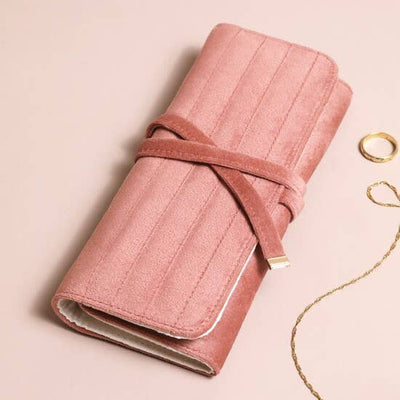 Lisa Angel Dusky Pink Velvet Jewelry Roll - Simple Good