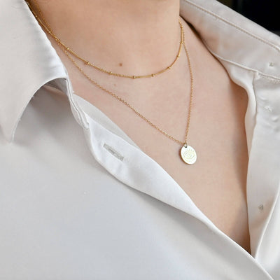 Evil Eye Necklace - 18k Gold Layered Satellite Necklace