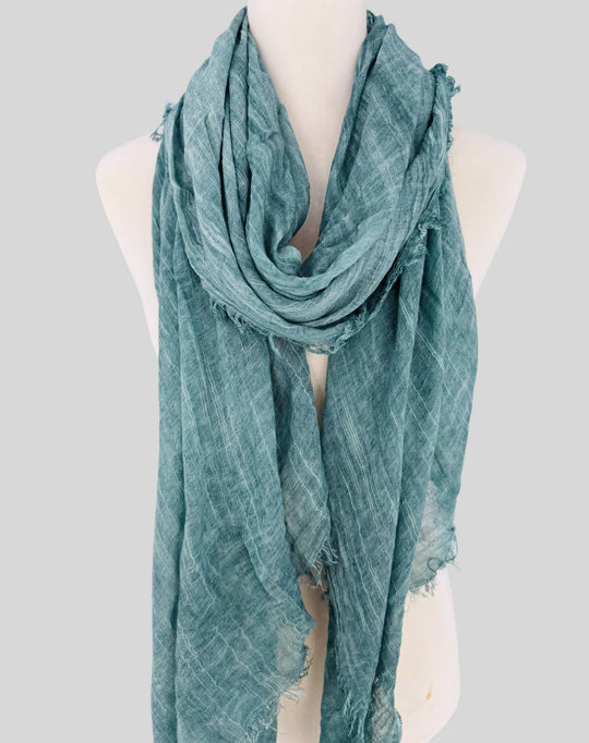 Stonewashed Solid Color Frayed Oversized Scarf