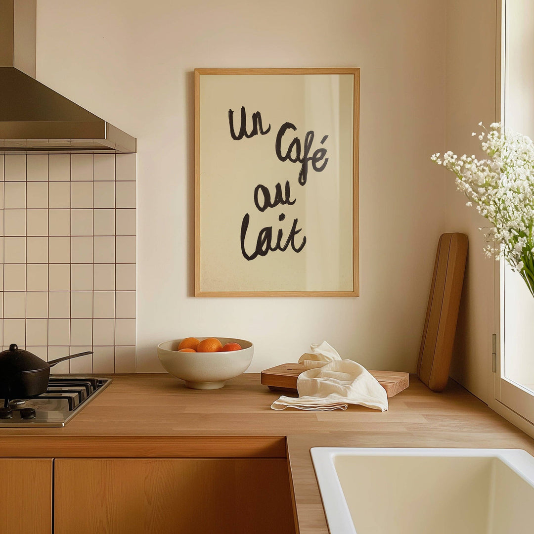 A Café Au Lait Handwritten Print
