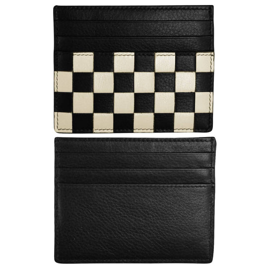 Leather Checkerboard Card Case